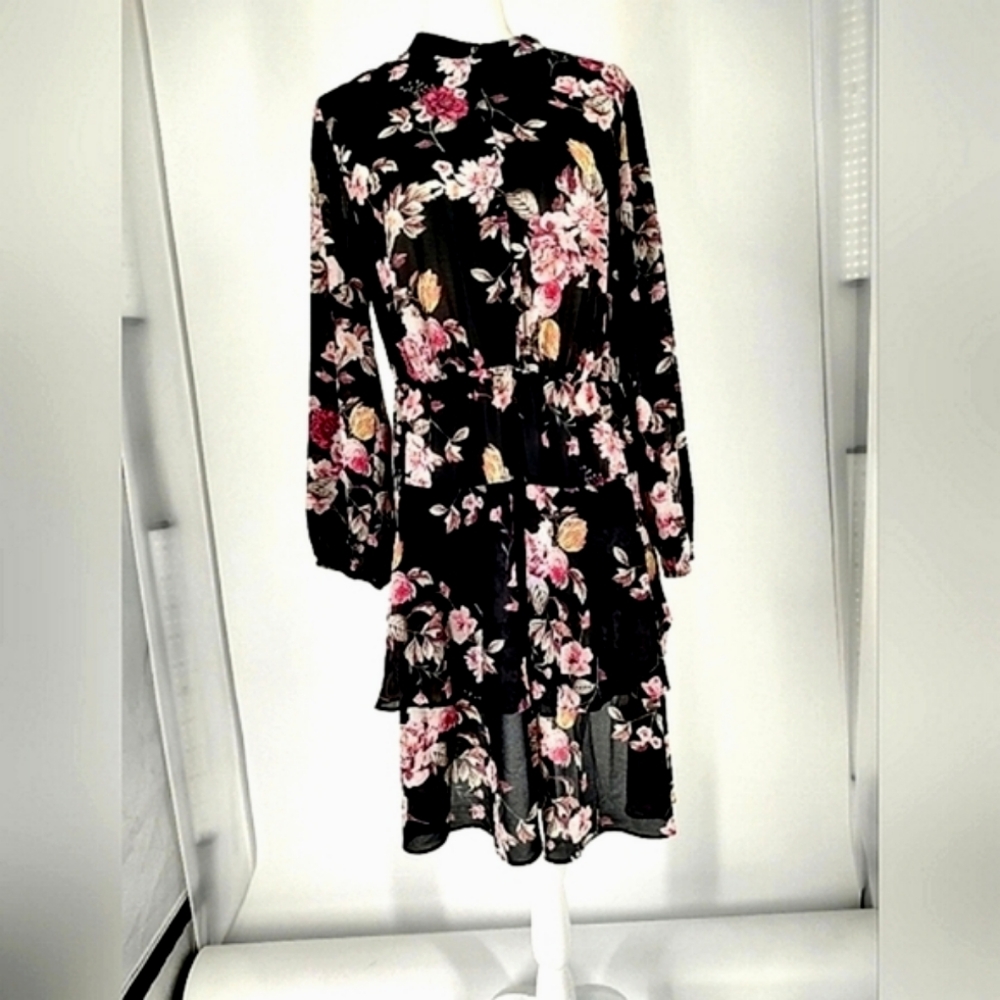 Rachel Roy  Long Sleeve Floral Dress NWOT Size L